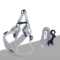 HKM-2537149 Adjustable Reflective Mesh Dog and Cat Harness Vest with Chest Strap for Small to Large Pets - Includes Leash