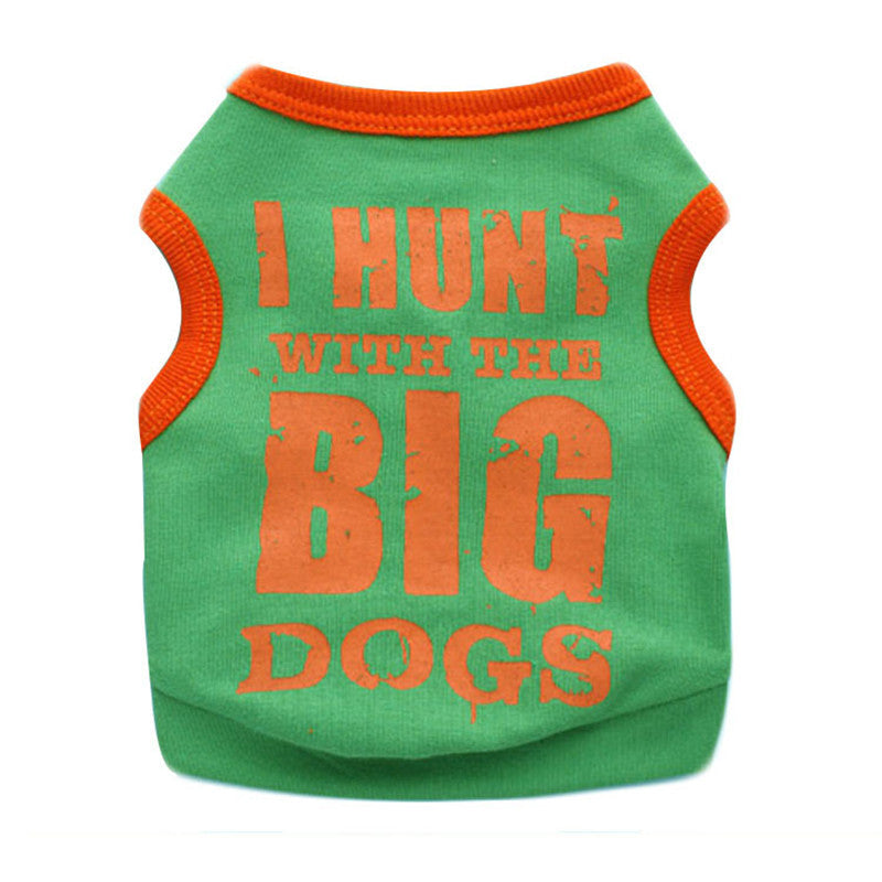 HKM-2538045 Cotton Black Printed Casual Pet Vest for Dogs in Multiple Sizes