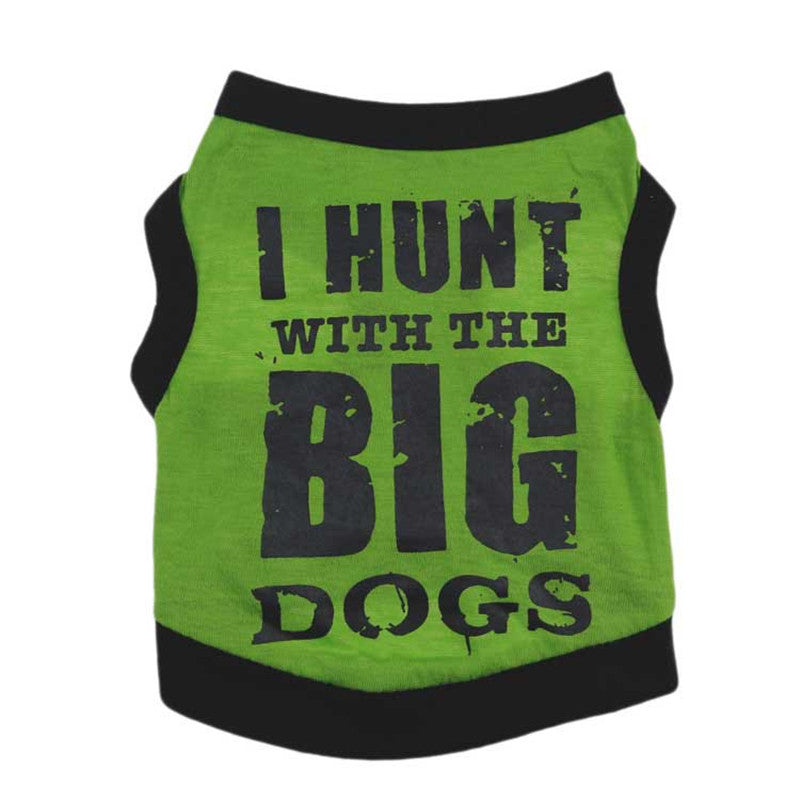 HKM-2538045 Cotton Black Printed Casual Pet Vest for Dogs in Multiple Sizes