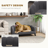 HKM-2538301 Elegant Velvet Pet Sofa for Medium and Large Dogs with Removable Cushion and Birch Wood Legs