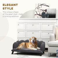 HKM-2538301 Elegant Velvet Pet Sofa for Medium and Large Dogs with Removable Cushion and Birch Wood Legs