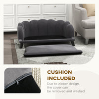HKM-2538301 Elegant Velvet Pet Sofa for Medium and Large Dogs with Removable Cushion and Birch Wood Legs
