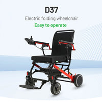 HKM-253907 Aluminum Alloy Electric Folding Portable Wheelchair with 20km Driving Range and Removable Battery