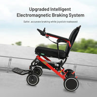 HKM-253907 Aluminum Alloy Electric Folding Portable Wheelchair with 20km Driving Range and Removable Battery