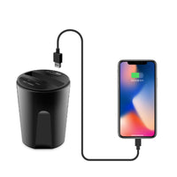 HKM-253907 Wireless Car Charger & Charging Source - Multifunctional Two-in-One Design, Black