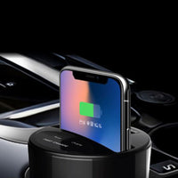 HKM-253907 Wireless Car Charger & Charging Source - Multifunctional Two-in-One Design, Black