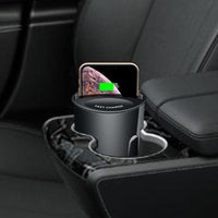 HKM-253907 Wireless Car Charger & Charging Source - Multifunctional Two-in-One Design, Black