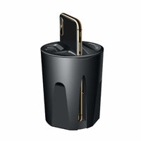 HKM-253907 Wireless Car Charger & Charging Source - Multifunctional Two-in-One Design, Black