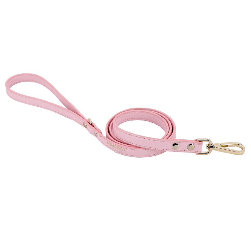 HKM-2539453 Adjustable Dog and Cat Harness with Leash in Rainbow Pink, Turquoise Green, and Sky Blue PU Leather with Rhinestones