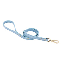 HKM-2539453 Adjustable Dog and Cat Harness with Leash in Rainbow Pink, Turquoise Green, and Sky Blue PU Leather with Rhinestones