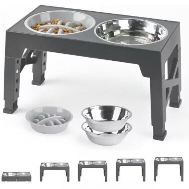 HKM-2539837 Elevated Anti-Tumble Feeding Bowl with Neck Protection for Medium to Large Dogs