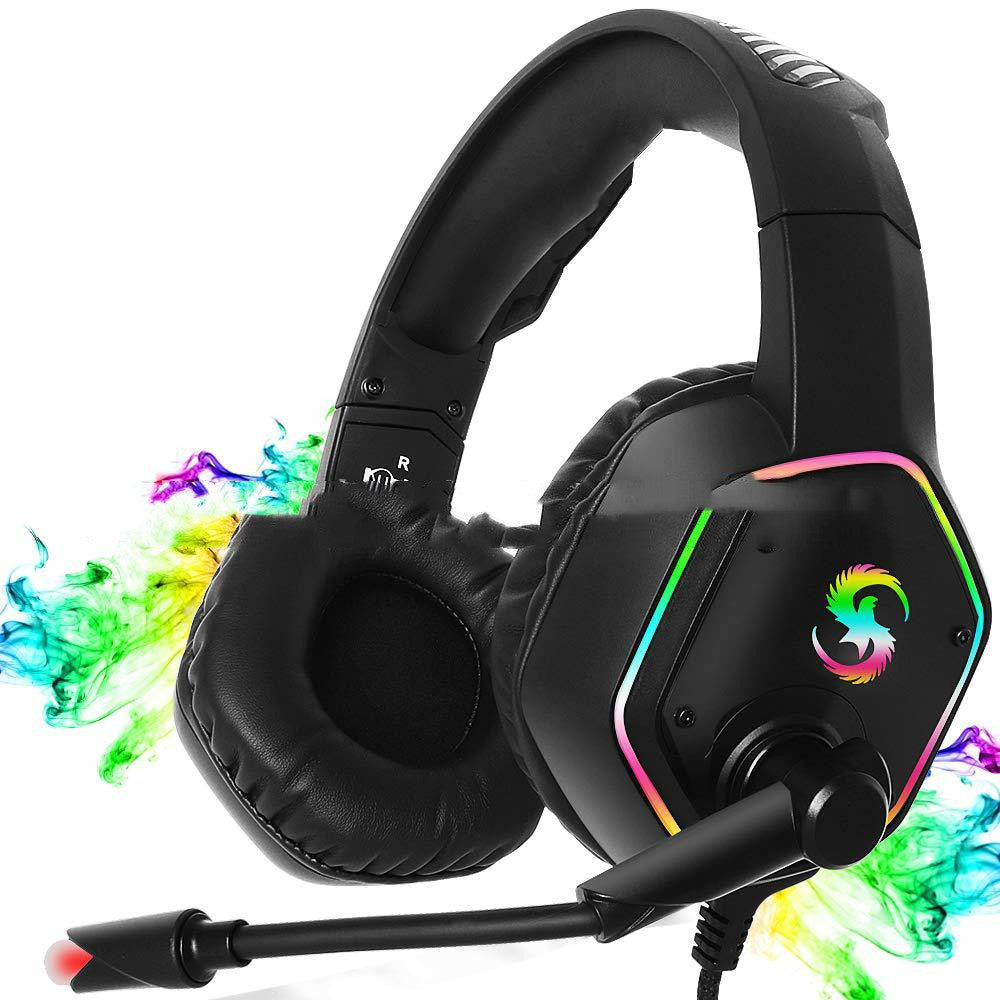 HKM-254099 RGB 7.1 Channel Wired Gaming Headset with Microphone and Adjustable Fit