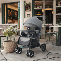HKM-254227 Convertible Baby Stroller with Extra Basket and Bassinet for Newborns