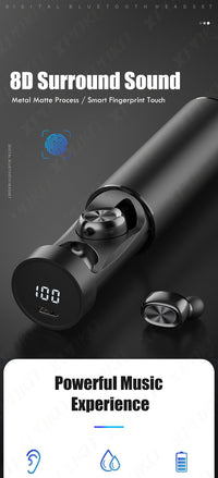 HKM-254227 Wireless Bluetooth Headset with Digital Display and Multi-Function Connectivity