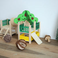HKM-2542909 Wooden House Hamster Castle - Spacious Pet Playhouse for Small Animals