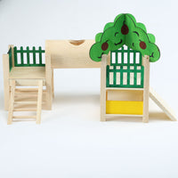 HKM-2542909 Wooden House Hamster Castle - Spacious Pet Playhouse for Small Animals