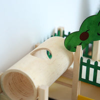 HKM-2542909 Wooden House Hamster Castle - Spacious Pet Playhouse for Small Animals