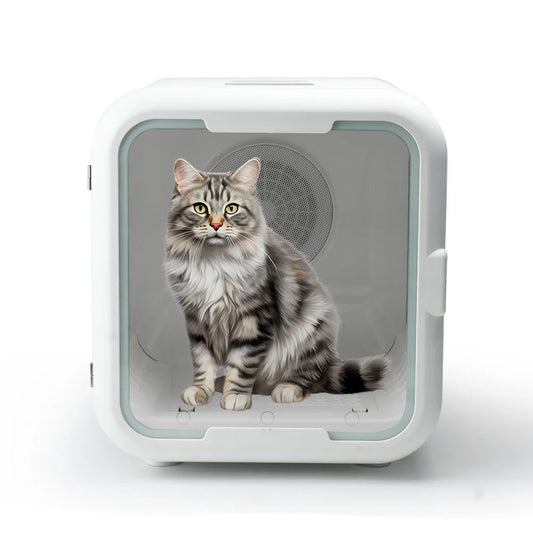 HKM-254291 Eco-Friendly Automatic Pet Hair Dryer Box for Small Animals and Cats, Low Noise Design - 43x47x47 CM