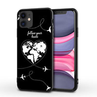 HKM-254291 Love Aircraft iPhone Phone Case - TPU Back Cover with Solid Colors and Starry Sky Design, Compatible with Multiple iPhone Models