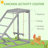 HKM-2543293 Chicken Activity Center with Swings, Perches, and Ladder for Enhanced Hen Wellbeing