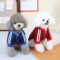 HKM-2544061 V-Shaped Pet Dog Coat for Warmth in Red and Blue - Sizes XS to 3L Available