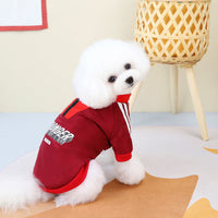 HKM-2544061 V-Shaped Pet Dog Coat for Warmth in Red and Blue - Sizes XS to 3L Available