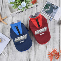 HKM-2544061 V-Shaped Pet Dog Coat for Warmth in Red and Blue - Sizes XS to 3L Available