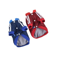 HKM-2544061 V-Shaped Pet Dog Coat for Warmth in Red and Blue - Sizes XS to 3L Available