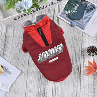 HKM-2544061 V-Shaped Pet Dog Coat for Warmth in Red and Blue - Sizes XS to 3L Available