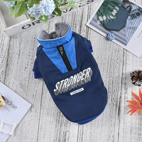 HKM-2544061 V-Shaped Pet Dog Coat for Warmth in Red and Blue - Sizes XS to 3L Available