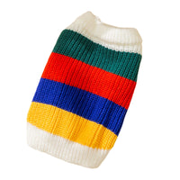 HKM-2544189 Rainbow Striped Knitted Sweater for Pets - Cozy and Stylish Winter Clothing for Cats and Dogs