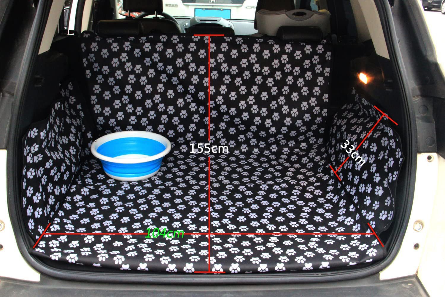 HKM-2544445 Waterproof Dog Car Mat with Paw Print Design for SUV Trunk Protection