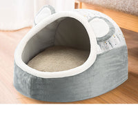 HKM-2545469 Plush Thickened Semi Closed Pet Nest Mat for Autumn and Winter, Multiple Sizes Available