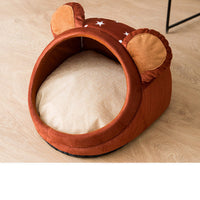 HKM-2545469 Plush Thickened Semi Closed Pet Nest Mat for Autumn and Winter, Multiple Sizes Available