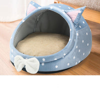HKM-2545469 Plush Thickened Semi Closed Pet Nest Mat for Autumn and Winter, Multiple Sizes Available
