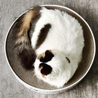 HKM-2545597 Round Cat Paw Plate and Claw Grinding Toy in Corrugated Paper - Available in Large and Small Sizes