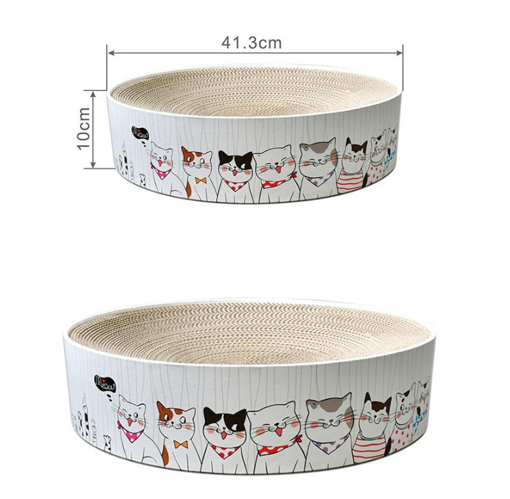 HKM-2545597 Round Cat Paw Plate and Claw Grinding Toy in Corrugated Paper - Available in Large and Small Sizes
