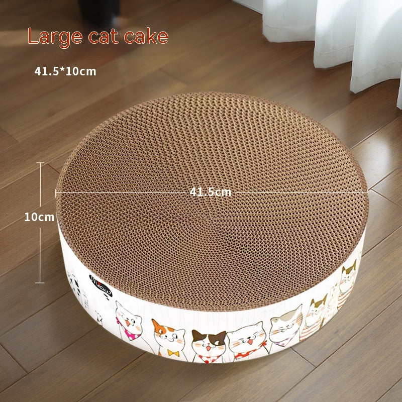 HKM-2545597 Round Cat Paw Plate and Claw Grinding Toy in Corrugated Paper - Available in Large and Small Sizes