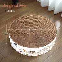 HKM-2545597 Round Cat Paw Plate and Claw Grinding Toy in Corrugated Paper - Available in Large and Small Sizes