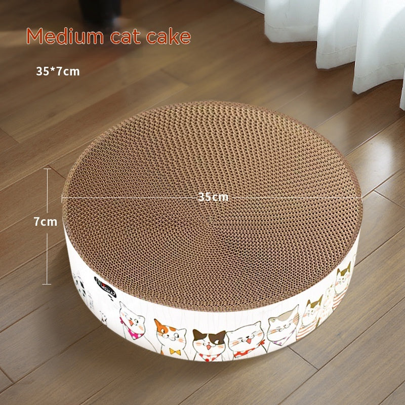 HKM-2545597 Round Cat Paw Plate and Claw Grinding Toy in Corrugated Paper - Available in Large and Small Sizes