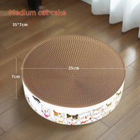 HKM-2545597 Round Cat Paw Plate and Claw Grinding Toy in Corrugated Paper - Available in Large and Small Sizes