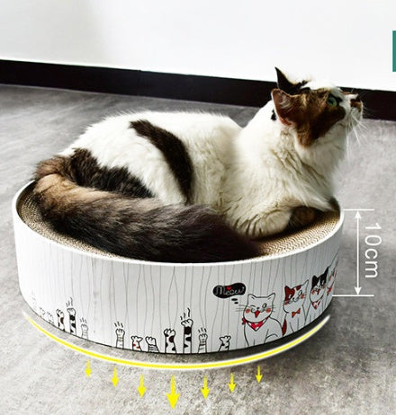 HKM-2545597 Round Cat Paw Plate and Claw Grinding Toy in Corrugated Paper - Available in Large and Small Sizes