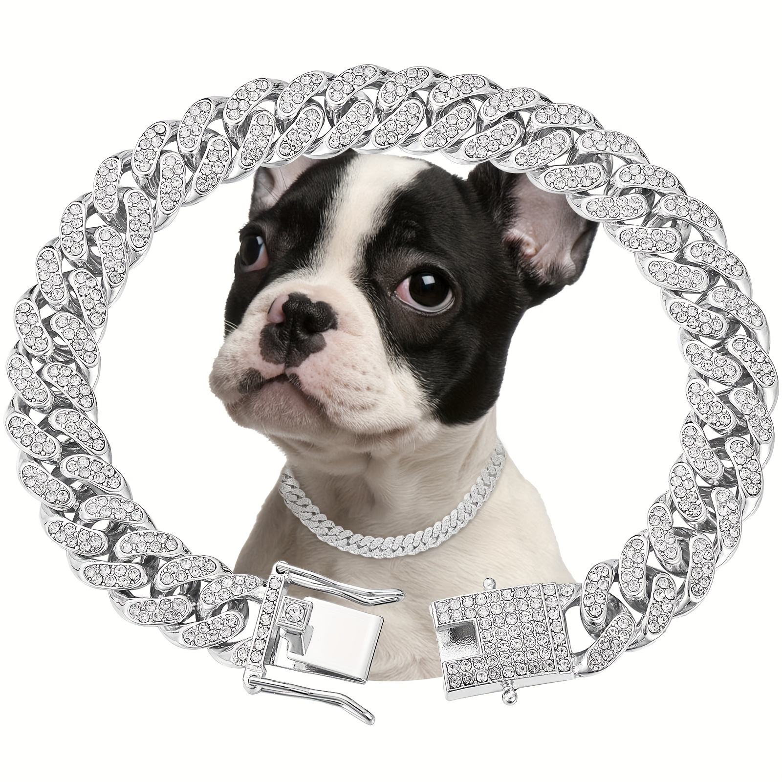 HKM-2547389 Elegant Shiny Diamond Safety Metal Necklace in Gold and Silver Available in Multiple Sizes