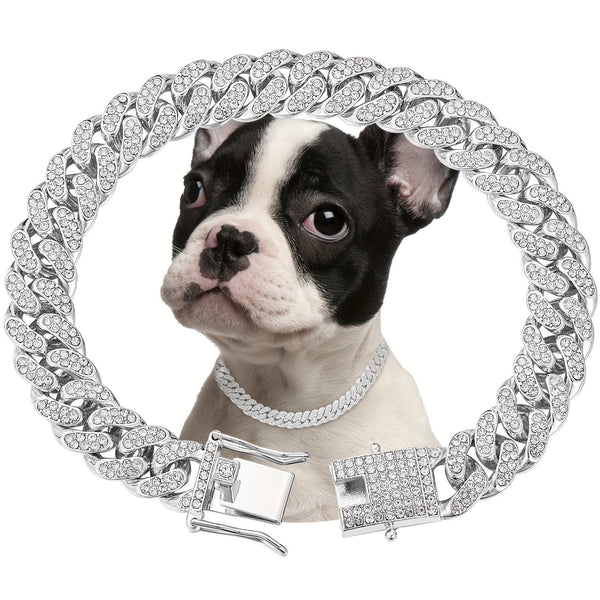 HKM-2547389 Elegant Shiny Diamond Safety Metal Necklace in Gold and Silver Available in Multiple Sizes