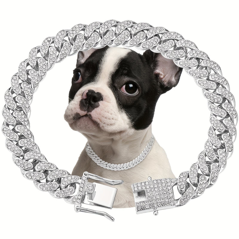 HKM-2547389 Elegant Shiny Diamond Safety Metal Necklace in Gold and Silver Available in Multiple Sizes