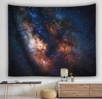 HKM-254739 Printed Solar System Tapestry - Multifunctional Polyester Fiber Wall Hanging and Blanket