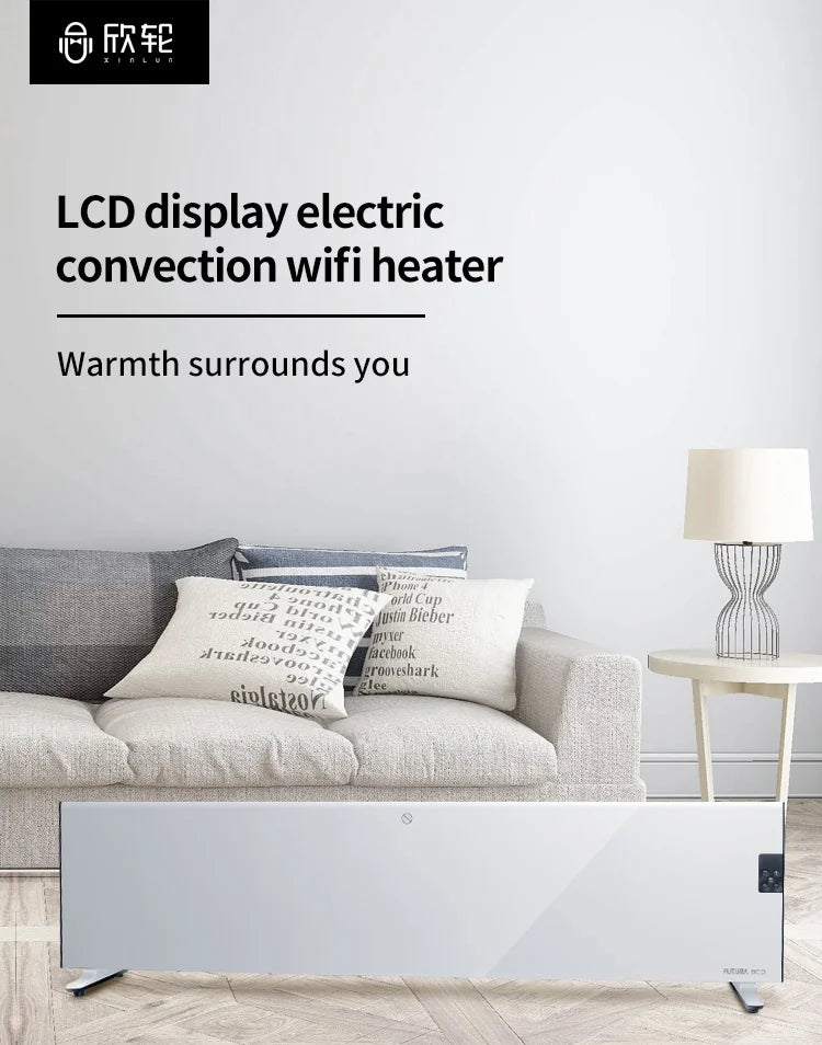 HKM-254803 2000W Digital Control Infrared Convector Heater, Freestanding or Wall-Mounted, Remote Included