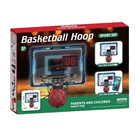 HKM-254867 Mini Over-the-Door Basketball Hoop with Scoreboard for Kids, Ages 2 and Up