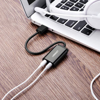 HKM-254867 USB External Sound Card with 3.5mm Headphone Connector - Black/White