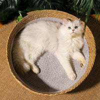 HKM-2549437 Handmade Straw Cotton Cat Nest Mat - Summer Cool Design for Small to Large Cats